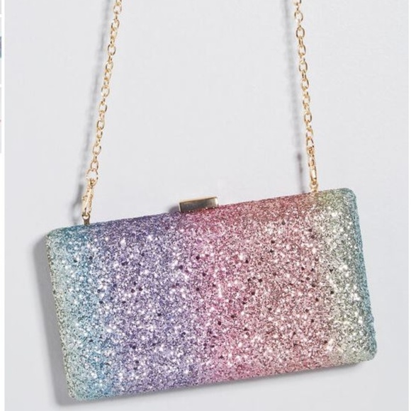 Handbags - *NWT** Always Shining Rainbow Glitter Clutch